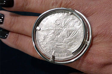 anello moneta argento
